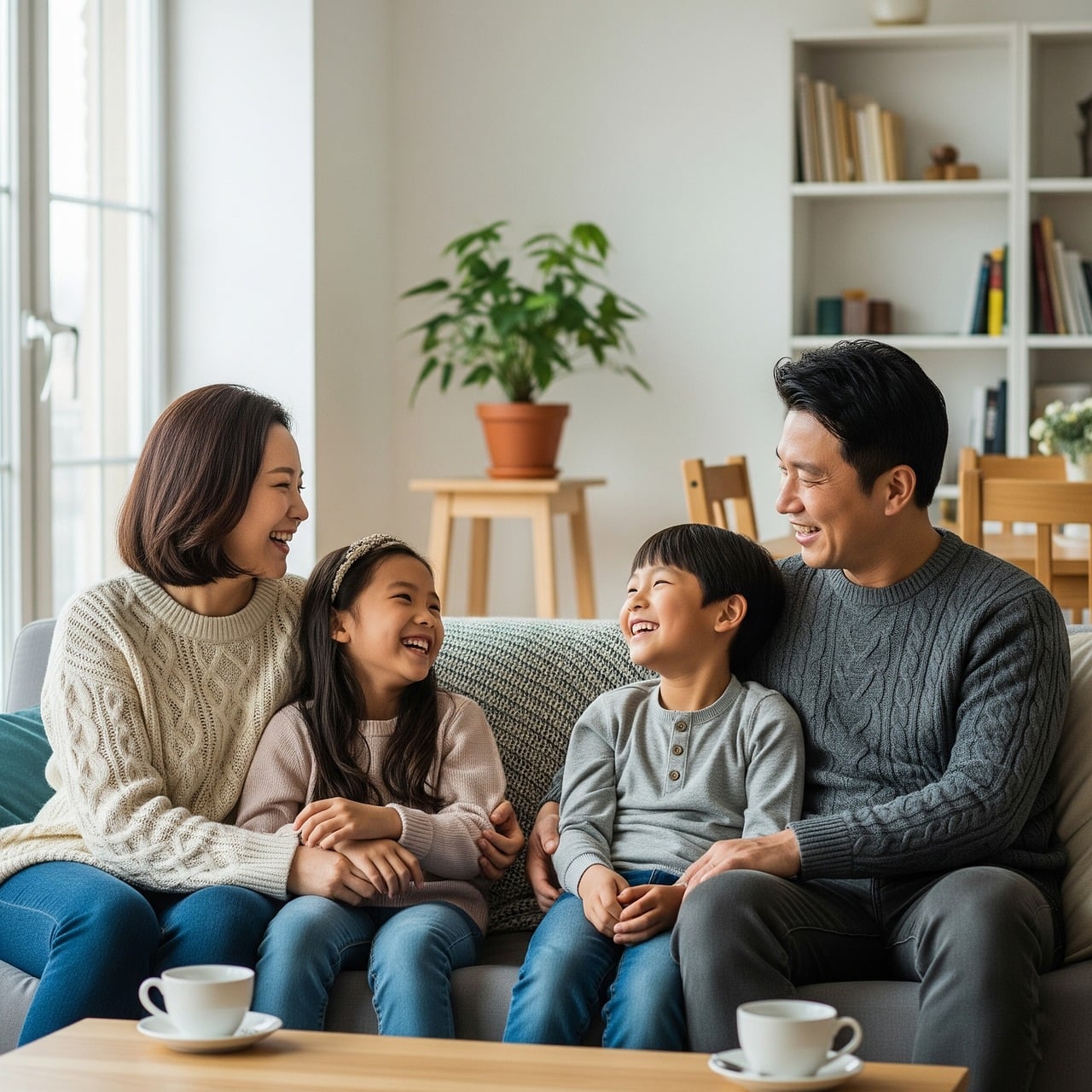 family, love, mother, father, smiling, home, daughter, childhood, happy, joy, parents, together, weekend, smile, care, people, lifestyle, cheerful, parenting, fun